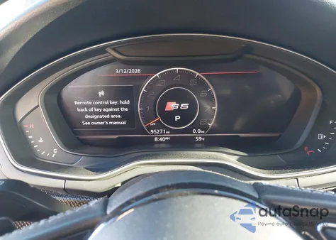 2018 Audi S5 3.0T Premium Plus from USA, damaged, VIN WAUB4CF5XJA100858